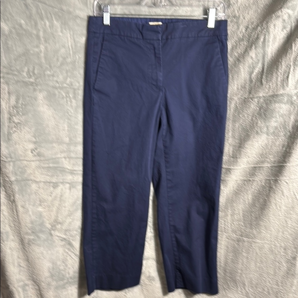 J. Crew pants cropped‎ women size 4 blue pants stretch cotton blend